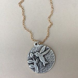 Sundance Silver Hummingbird Pendant Necklace with Gold plated Chain